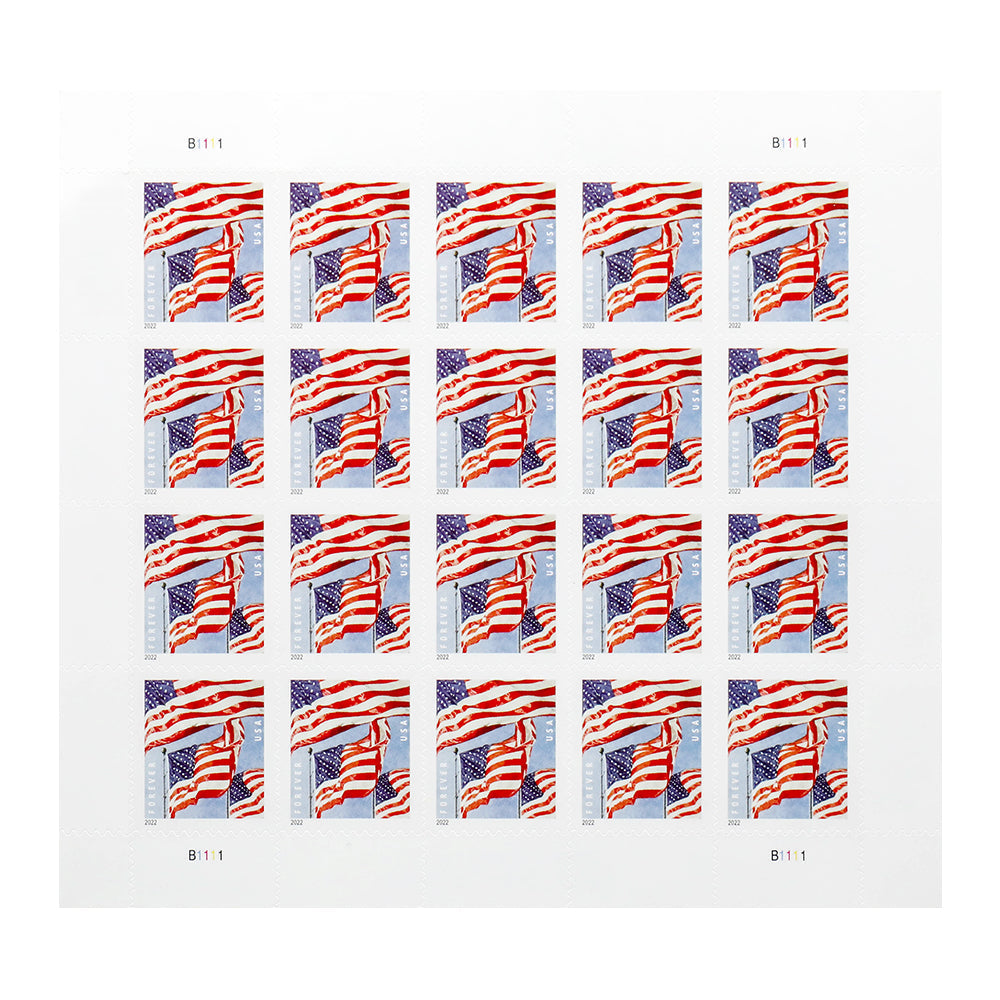 Panes U.S. Flags 2022 Forever Stamps